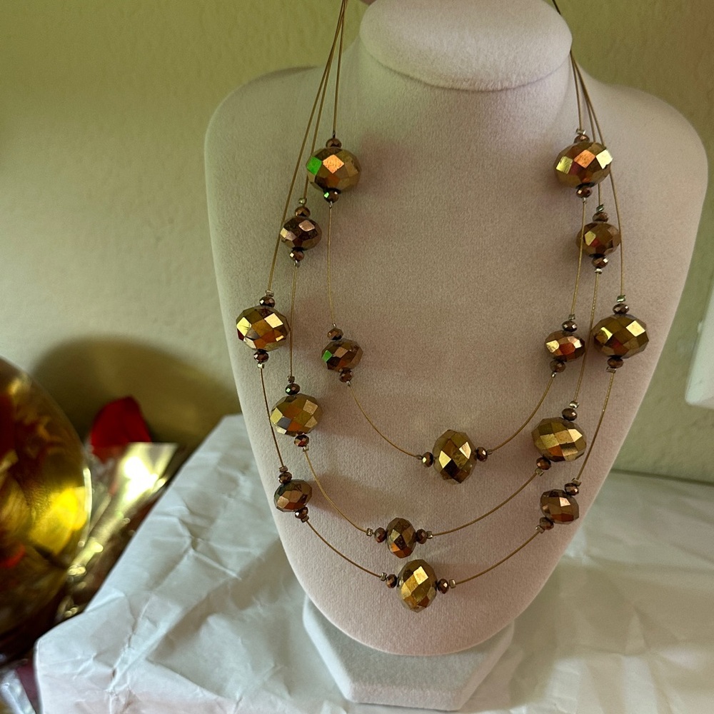 Lustrous Gold Multi-Strand Necklace